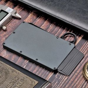 Portafogli smart pop up detentore della carta di credito slim wallet business minimalista RFID bloccante Slim metal card azionario Case Anti Protect for Men