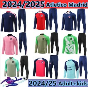 2024 2025 Crianças adultas Atlético de Madrids Autora Chandal Futbol Treinamento de futebol Treinamento 22 23 24 25 Madrids Tracksuits Set Men Camiseta de Football Jacket