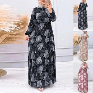 Abbigliamento etnico Elegante primaverile Donne a manica lunga Sundata sciolta 2024 Abito Maxi casual Kaftan Femme Solid Party Vestido Robe