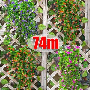 Decorative Flowers 74M Artificial Vines Simulation Eucalyptus Wall Hanging Rattans Plastic Fake Indoor Wedding Party Garden Decors Supplies