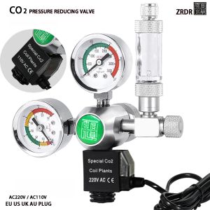 Akvaryumlar 2024 Yeni DIY Aquarium CO2 Regülatör Su Geçirmez Solenoid Valf Sayaç Kiti Balık Tankı Kontrol Sistemi CO2 Basınç Azaltma Valfı