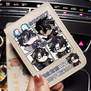 Wallets Genshin Impact Wriothesley Anime Fashion Wallet PU Purse Card Cash Holder Bag Cosplay Gift B490