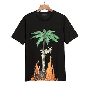 Designer T-shirt Populärt varumärkesbrev Kort ärm Palm Tree High Street Hipster Graffiti Logo Herr- och kvinnors T-shirts