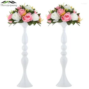 Ljusstakare Mercijzyasang Metal Flowers Vase/Stand Candlestick White Holder Floor Vase Wedding/Table Centerpieces 03