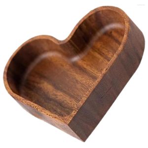 Set di stoviglie che servono la piastra del vassoio gioiello a piatto di frutta a forma di cuore cibi in legno a forma di legno