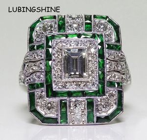 Vintage Square Crystal Big Midi Finger Ring for Women Girls Wide Green Stone Zircon Knuckle Rings Wedding Party Jewelry Gift5299872