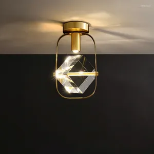 Deckenleuchten moderne LED LEGLEGEL LUXURY MES MESSING CRISTIC CUBE Creative Gang Lampen Küchenkorridor Balkon Innenbeleuchtung Leuchten