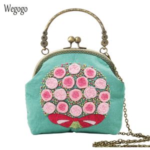 Wallets Chinese Easy Embroidery DIY Flower Bags Wallet Handbag Cross Stitch Sets Kit Needlework Sewing Handmade Purse Creative Gift