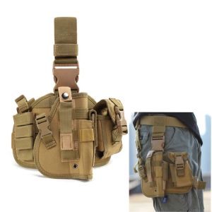 Förpackar Tactical Gun Holster Army Multifunktion Ben Bag Bund Ben Pistol Protective Handgun Camouflage Holster Hunt Gear Outdoor