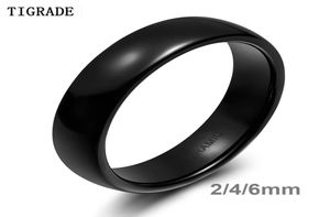 246mm schwarz gebürstete Mode Keramik Ring Frauen Männer Eheringe Verlobungsband Frauen Juwelier Bague Plus Size 4147423510