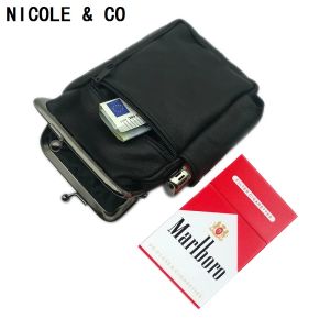 Purses NICOLE & CO Women Genuine Leather Cigarette Bags Sheepskin Coin Purses Fashion Metal Frame Original Men Change Money Key Wallets