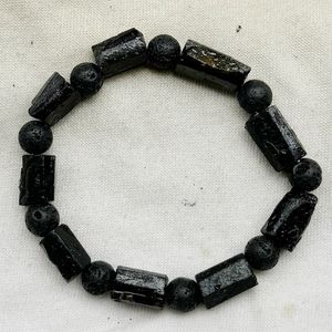 MG2108 New Design Raw Black Tourmaline 8 MM Lava Stone Bracelet High Quality Mens Energy Protection Jewelry