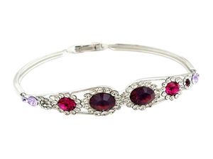 Ihrfs Mode Schmuck 18K Gold plattiert blumblau rot Zirkon Armband Frau Jubiläums Geburtstagsgeschenk4023863