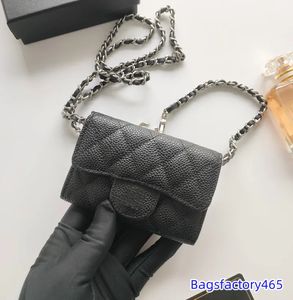 Bolsas de designer de aba de bolsa feminina Bolsas de grife preto Caviar/Chain de campal de casca de castelo de passaporte de carteira de carteira de carteira de carteira de carteira de carteira de carteira de carteira de qualidade cc cc cc cc cc