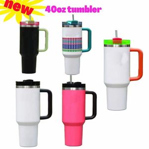 Дизайнер 40 унций Tumblers 5Colors модные письма кофейная чашка с ручкой соломы SUS304 из нержавеющей стали вакуумной изолированной термины Cariice кружка с подарочной коробкой