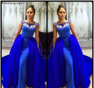 Party Dresses 2024 Long Royal Blue Evening Dress Est Mermaid Formal Holiday Wear Prom Gown Custom Made Plus Size