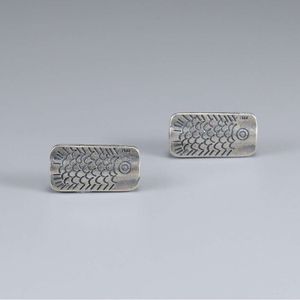 Geomancy Accessory S sterling sterling chiang mai fish pattern قطعة مسطحة حبل مضفر koi bead string diy التايلاندي sier ملحقات الملحقات