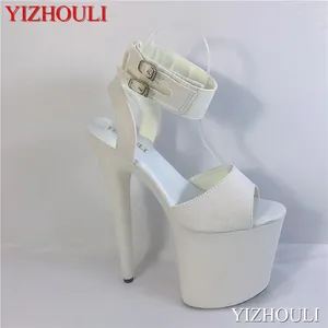 Dance Shoes Sexy 20cm High Glitter Upper 8in Stiletto Heel Ankle Strap Buckle Club Pole