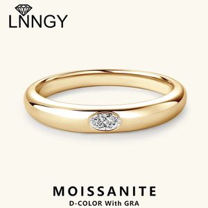 Lnngy Bling 01CT Oval Schnittringe 925 Sterling Sliver Paare versprechen Ring für Liebhaber Hochzeitszubehör 240401