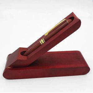 Pens Luxury Handmade Red Wooden Fountain Pen Stainless Steel 0.5mm Nib Pump Pen Signature Pen for Bussiness and School as Gift