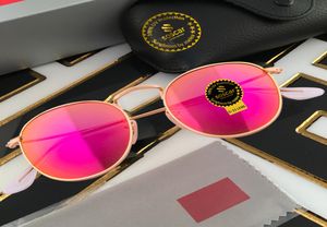 Designer Round Metal Sunglasses for Woman 3447 Top Quality Glass Lens Shades UV Protection Men Vintage Style Small Face Sunglass G8643849