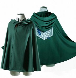 Japanese Hoodie Attack On Titan Cloak Shingeki No Kyojin Scouting Legion Cosplay Costume Anime Cosplay Green Cape Mens Clothes Y205815513