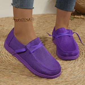 Casual Shoes Spring Mesh Purple Breattable Lace-Up Women Non-Slip Outdoor 2024 Ladies Mode Walking Large Size 43