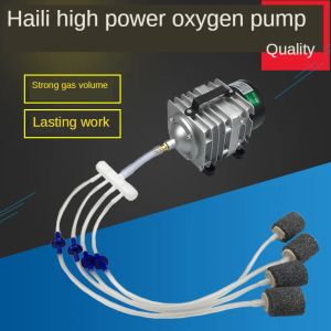 Tillbehör kommersiell användning luftpumpar rostfritt stål akvarium hydro luftpump fiskbehållare elektrisk magnetisk syre 220v damm syre pump