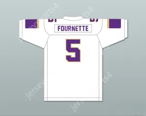 Custom Nome Nome Numer Youth/Kids Leonard Fournette 5 St. Augustine High School Purple Knights White Football Jersey 1top Cucite S-6xl