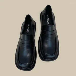 Casual Shoes Black Loafers for Women Classic Penny Women's Slip-ons Comfort Business Low Heel Office Work Leather Shoe