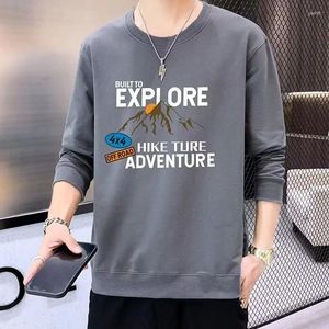 Herren Hoodies Sweatshirt Koreaner lässig bedrucktes Langschild T-Shirt High Street Harajuku Modekleidung täglich O-Neck Top