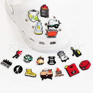 Anime charms wholesale childhood memories camp hiking hike funny gift cartoon charms shoe accessories pvc decoration buckle soft rubber clog charms fast ship