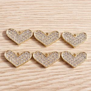 Charms 4pcs 20x13mm Delicate Crystal Love Heart Pendants For Jewelry Making Necklace Earrings Bracelet DIY Crafts Accessories