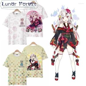 メンズフーディーズvtuber nakiri ayame 3dプリンティングTシャツ夏ファッションラウンドネック半袖ハラジュクストリートウェア2024