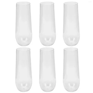 Copas descartáveis palhas 6 pcs bebendo copos de copo de copo de plástico Salada de recipiente de bebida Supply Scere Cream transparente suprimentos para casa