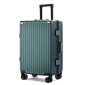 Luggage Suitcase Aluminum Frame Trunk Waterproof Man Bag Can Sit Cabin Suitcase 20 inch Female Carryon Boarding Password Trolley Case