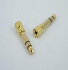 Novo plugue de 65mm 14quotmale para 35mm 18QuotFemale Jack Stereo Headphone Adapter2333756