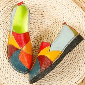 Sıradan ayakkabılar kadınların etnik tarzı daireler sonbahar artı beden retro yumuşak alt yuvarlak kafa hafif soafers sapato feminos