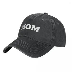 Ball Caps White Initial Letter MOM Trend Denim Washed Baseball Cap For Women Sport Trucker Suns Hats