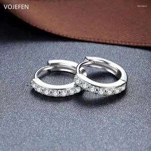 Stud Earrings VOJEFEN 18K Gold Hoops Original Pure Diamond Ring Fashion Small Earings Women / Men Teen High Quality Fine Jewelry 2024