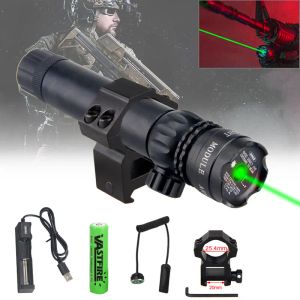 SCOPES TACTISK RIFLE SCOPE LASER SYD GRÖN/RÖD 532NM 650NM HUKT DOT MED 11mm/20mm Picatinny Mount Adapter Remote Pressure Switch