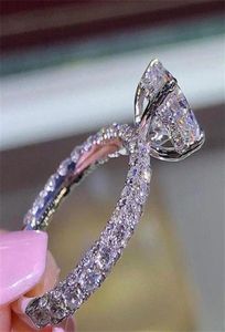 Fashion Charm Female Crystal Luxury Rose Rose Gold Engagement Ring for Women Wedding Banket smycken Tillbehör64127123373299