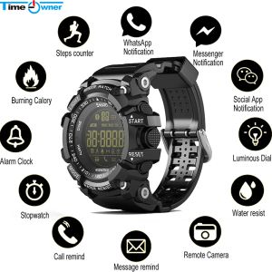 Kontrolltidsägaren Smart Clock Ex16 Smart Watch Notification Remote Control Pedometer Sport Watch IP67 Waterproof Men's Wristwatch