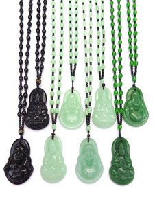 Temple Fair Plaid Shop Jewelry Fashion Women039S Imitation Jade Guanyin Buddha tröja Kedja Lång halsband 2NF7 407 Q21452479