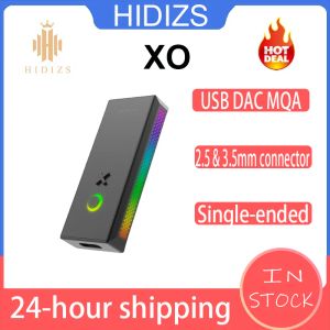 Converter Hidizs XO Enkelhögskolan Balanserad 2,5/3,5 mm kontakt USB DAC anställer Audio Converter MQA Dongle med RGB LED -lampor