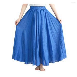 Kjolar kvinnor lång kjol elastisk hög midja tyll a-line fairy stil stor hem kvinnlig 2024