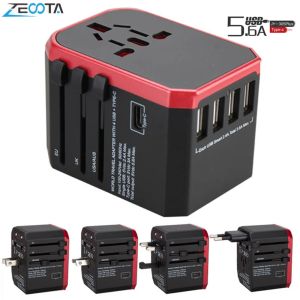 Steuerung Smart Travel Adapter International Plug Adapter Wall USB Typ C Ladegerät AC -Strom für USA EU UK AU US iPhone iPad Android Samsung