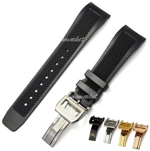 Bande di orologio in gomma in silicone nera Zlimsn 22mm cinturino include la chiusura di schieramento per cinghia iwcwatch Buckle4699909