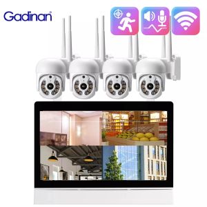 Control Gadinan WIFI 3MP TwoWay Audio PTZ Control Smart Camera System 7 Inch Screen NVR Video Surveillance AI Vision Auto Tracking