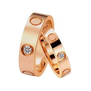 Designer Populära 18K Rose Gold Ring för män och kvinnor Carter Matching Love Classic Par Proposal Valentines Day Gift